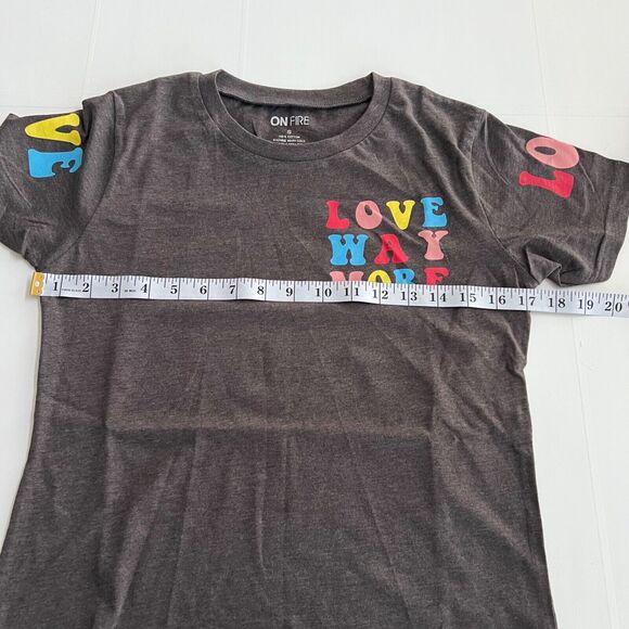 New ON FIRE Women's Love Way More Short Sleeve Tee Shirt Top (S-XL) - Picture 4 of 6